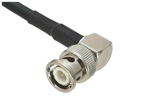 Cable RG58 flexible de 1m con conector BNC macho en ángulo recto para conexiones RF estables 3