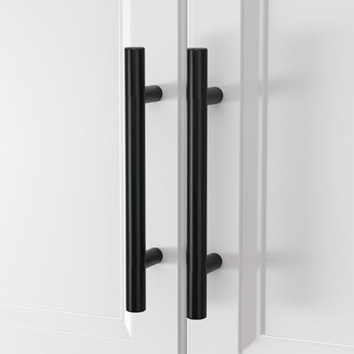Image of homdiy Black Cabinet Handles 30Pack 3-3 /4inch Hole Center Kitchen Drawer Pulls and Knobs Stainless Steel Cabinet Hardware for Bathroom, Cupboard