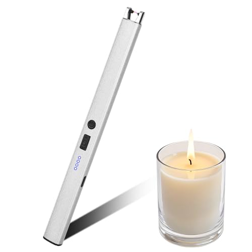 Mechero Electrico, Encendedor Electrico, Encendedor Velas, Recargable por USB, Resistente al Viento, para Velas, Chimenea, Barbacoa, Camping