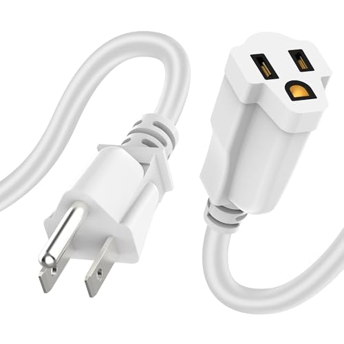 Power Extension Cord 5FT/60Inch, 3 Prong Grounded Electric Extension Cable Outlet Saver, Single...