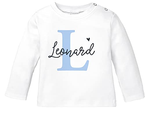 SpecialMe® Baby Langarmshirt mit Namen personalisiert Herz Initiale...