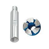 Tête de meule diamant de 2,5 cm pour meuleuse d'angle avec filetage de 10 mm segment turbo pour la préparation de la pierre de béton, comprend une tige d'extension en option Wet Dry (avec tige de 60