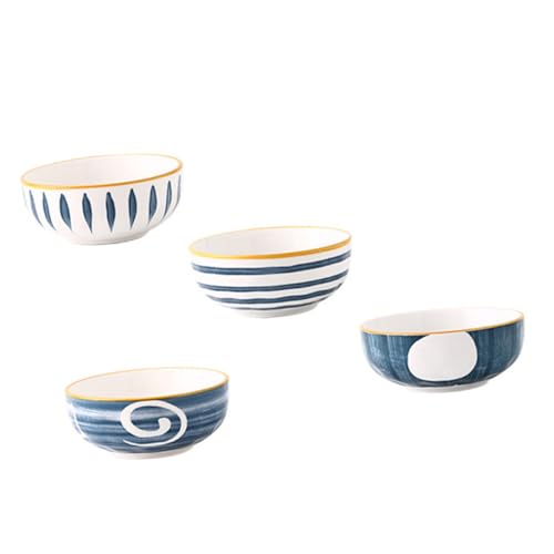 BRIGHTFUFU Japanese Style Ceramic Sauce Dishes 4 Pack Soy Sauce Plate Set Kitchen Seasoning Bowl for Dipping Appetizers