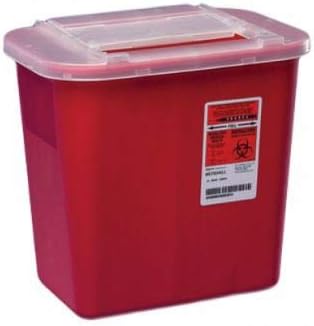 41132820 Multi-Purpose Sharps Container Sharps-A-Gator 10.25H X 7D X 10.5W Inch 2 Gallon Red Base Sliding Lid