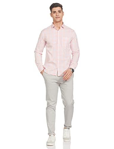 Image of Park Avenue Men's Pure Cotton Stripe Pattern Slim Fit Cut Away Collar Full Sleeve Casual Shirt