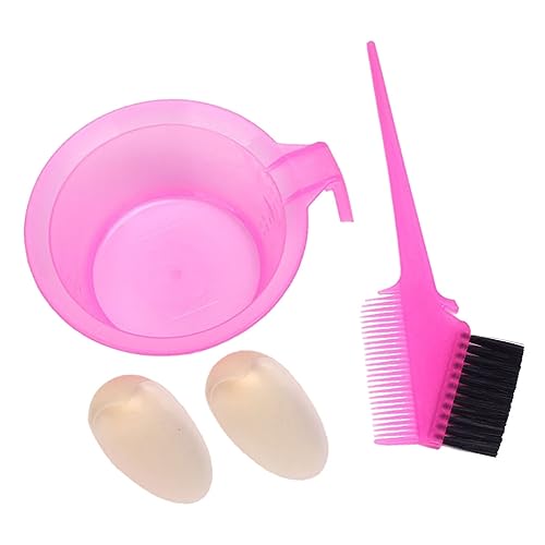 Baluue 2 Juegos cepillo para teñir el cabello cepillo para teñir la barba aplicador de tinte para el cabello pincel de pelo tazón de tinte para el cabello Peine para teñir el cabello rosa