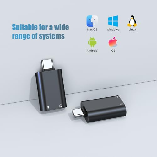 Image of Verilux USB C Sound Card to 3.5mm Jack Audio Adapter, Type C to Aux External Stereo Sound Adapter, USB C to Headphone Jack Adapter for PS4 /PS5 /Headphone /Mac /Linux /Laptop /Desktops /Docking Station