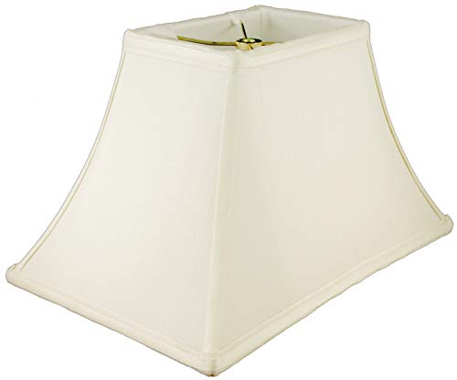 American Pride Soft Shantung Rectangle Tailored Lampshade, (4.5 x 7) x (9 x 14) x 8-Inch, Eggshell