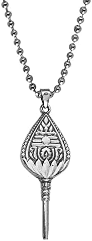 M Men Style Tripundra Murugan VEL Subrahmanya Silver Metal, Stainless Steel Pendant Necklace Chain for Unisex Adult