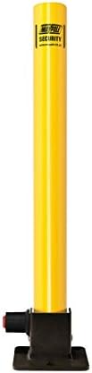 MP Essential Heavy Duty Steel Folding Fold Down Driveway Parking Barrier Security Post with Integral Lock (1)