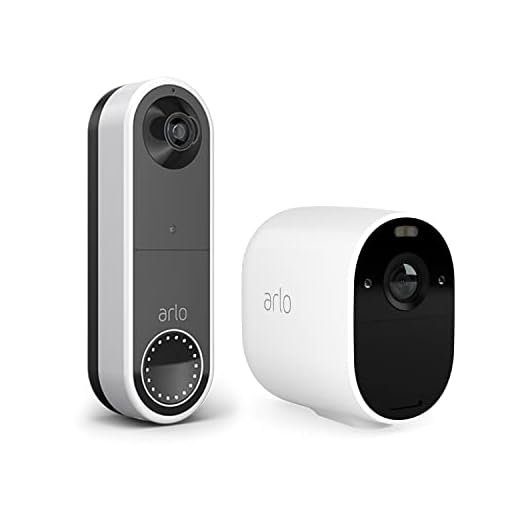 Pack Arlo composé de : Sonnette Vidéo Connectée Sans Fil et Caméra Essential - Blanc