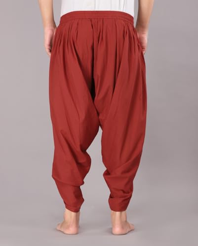 Image of Urali Men's Solid 100% Cotton Dhoti Pants - D100A