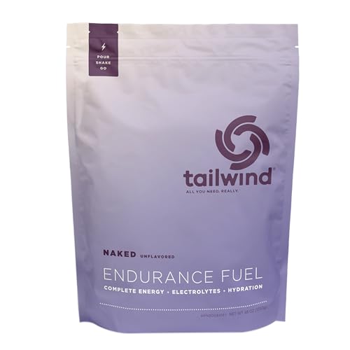 Tailwind Nutrition Endurance Fuel, Carbohydrate & Electrolyte Sports Drink Mix Powder, Gluten-Free, Vegan, Naked Unflavored, 50 Servings