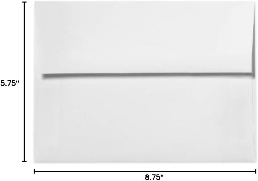 LUXPaper A9 Invitation Envelopes | 5 3/4" x 8 3/4"| Bright White | 24lb. Text | 1,000 Qty