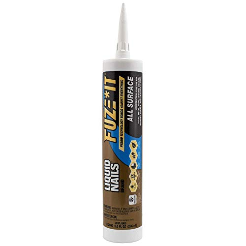 Image of Liquid Nails 56198673380 LN-2000 FuzeIt All Surface Construction Adhesive (9-Ounce), Gray (Pack of 12)