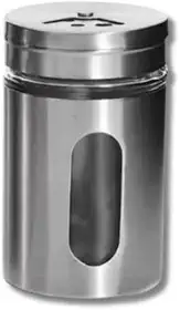 Saleiro Pimenteiro Inox e Vidro Premium – Dosagem Ajustável, Design Moderno e Alta Durabilidade para Cozinha e Mesa