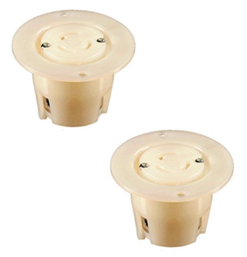 OCS Parts 2-Pack NEMA L5-15 Locking Flanged Outlets | 2 Pole 3 Wire