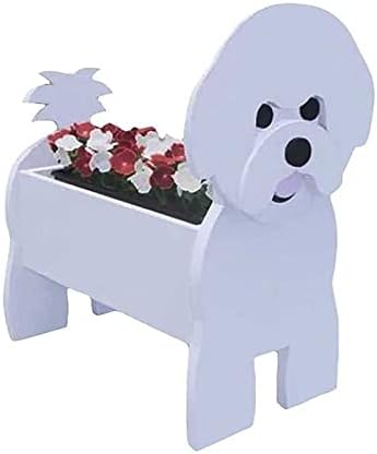 LCYZ Bichon Fries Planter Pot, Dog Shape Plant Container Holder, Animal Flower Planter Pot For Garden Decoration, Home Decor Gift