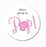 40ct, Going to Pop Stickers, Baby Shower Popcorn Stickers, 2 inches (368-3-PP)