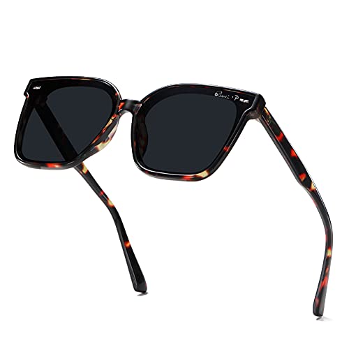 Bevi Square Polarized Sunglasses UV 400 Protection Retro Vintage Glasses for Women Men