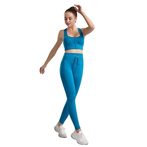 Conjuntos de entrenamiento para mujer BaronHong de 2 piezas con leggings sin costuras verde S
