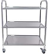 MOOTACO RVS serveerwagen RVS keuken serveerdienst 3 planken 4 Restaurant Maten...