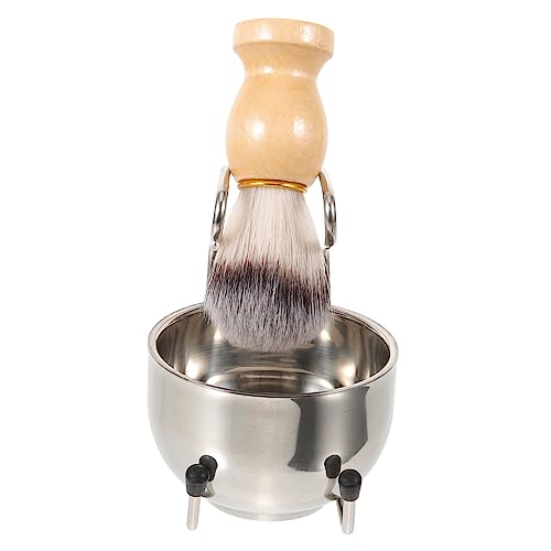 BESTYASH 1 Set Male Shaving Brush Kit with Foaming Bowl Sturdy Stand and Gentle Brush for Easy Grooming and Salon Use Durable Shaving Supply for Men
