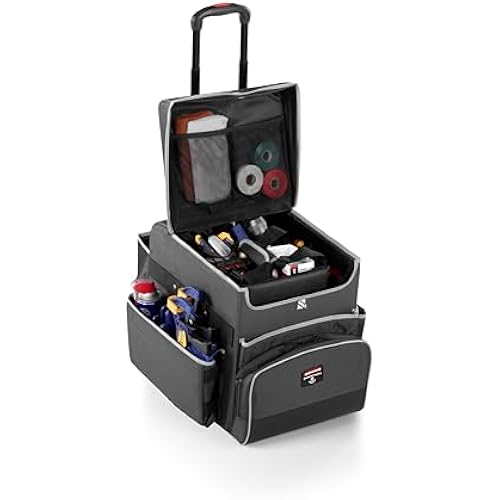 Rubbermaid Commercial Products Executive Quick Carts, Mobile/Travel Office Cart, Small, Dark Gray, for Housekeeper/Sales Rep/Medical Professionals/Home Healthcare/Teachers