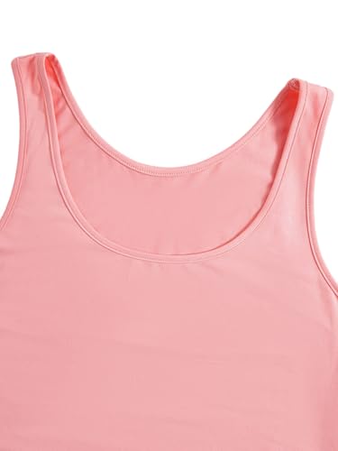 SOLY HUX Women's Plus Size 4 Packs Long Tank Tops Sleeveless Undershirts Layering Basic Vests4