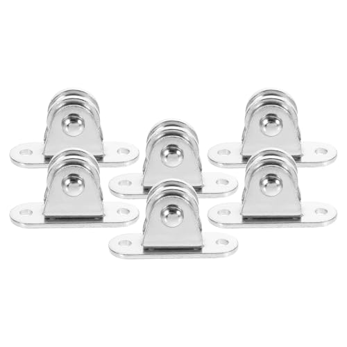 Juego de 6 bloques de polea de acero inoxidable pesado con rodamientos, sistema de polea de cuerda de alambre industrial para remolque de elevación y manipulación de materiales, kits de bricolaje
