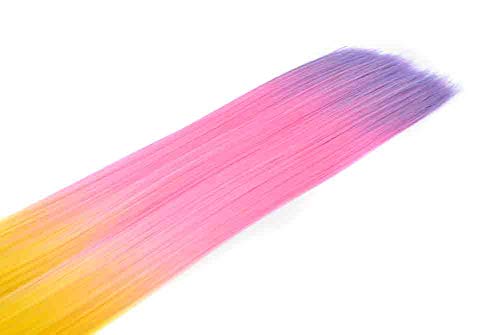 Deniya 50 Pieces 20 Inches Gradient Colors Party Highlights Colorful Straight Synthetic I Tip Hair Extensions Straight Long Hairpiece #TOP1