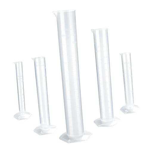 MUSISALY 5pcs 50ml Measuring Cylinder Transparent Measuring Tube Lab Cylinders Cylinder Kit Graduated Cylinder Graduated Measuring Cylinder Hydrometer Measuring Cylinder 100ml