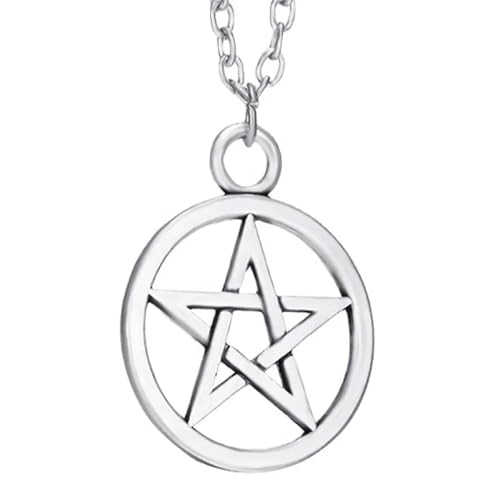 Collier pentagramme Wicca en acier pour style gothique et païen
