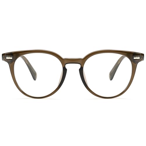Image of Dollger Women Round Blue Light Blocking Glasses Men Retro Computer Gaming Eyeglasses Anti-Eyestrain