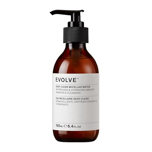 Evolve Organic Beauty - Deep Clean Micellar Water | Refresh, Hydrate, Soothe | Moringa Peptide, Hyaluronic Acid | Small-Batch, Vegan Clean Beauty (6.4 fl oz | 190 mL) Package May Vary