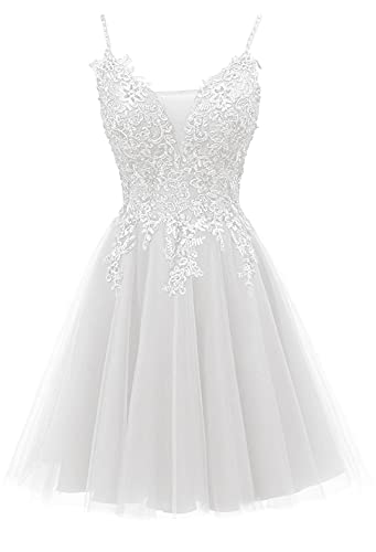 Image of JAEDEN Prom Dress Short 2026 - Lace Homecoming Dresses DAMA Dress for Quinceanera for Teens Tulle