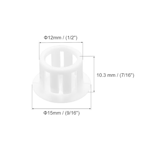 Image of MECCANIXITY 64PCS 12mm(1 /2 inch) White Plastic Hole Plugs, Flush Type Panel Hole Plugs Insert End Caps for Locking Hole Tubes Furniture Cabinet