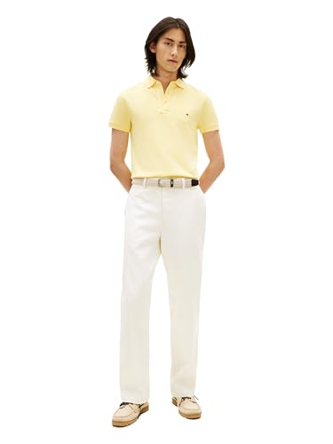 Image of Tommy Hilfiger Men's Short Sleeve Polo Shirts in Slim Fit with Stretch and Organic Pique Cotton