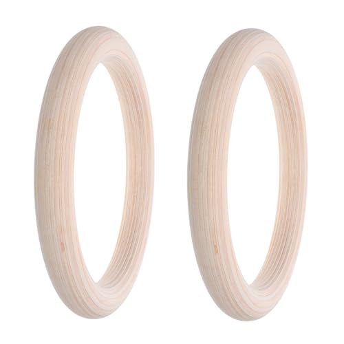 Anillas de gimnasia de madera SUPVOX 2 piezas con correas ajustables