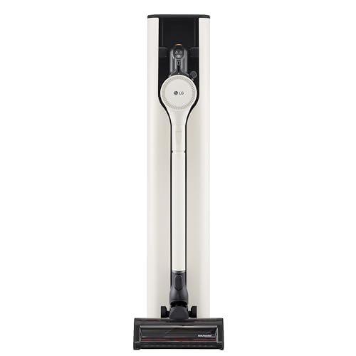 LG CordZero con All-in-One Tower A9T PRIME1C, Aspirapolvere senza Fili con Svuotamento Automatico, 260W, Autonomia 60 min, 2 Spazzole + 2 Accessori, Wi-Fi, Kompressor, Calming Beige