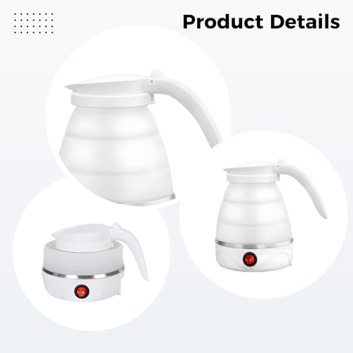 Hervidor eléctrico plegable portátil de 600 ml para viaje miniatura 2
