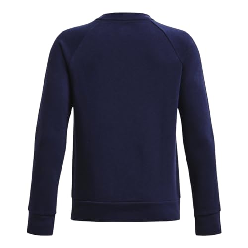 Under Armour Camiseta de lã padrão Rival para meninos, (410) Azul marinho / / Branco, Médio