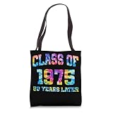 Tie Dye Class of 1975 Reunion 50 Year Alumni High School Tee Tote Bag