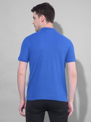 Image of Dollar Men's Pack of 1 Solid Cotton Blend Polo Neck T-Shirt