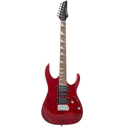 Image of VAULT RG1 Soloist Premium Basswood Electric Guitar (Red, Indian Laurel Fretboard)