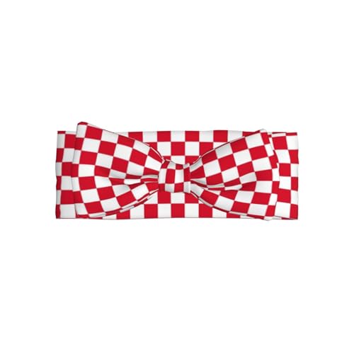 Red White Grid Checkered Retro Baby Girl Bows And Headbands 6-12 Months For Baby Girls Newborn Infant Toddlers