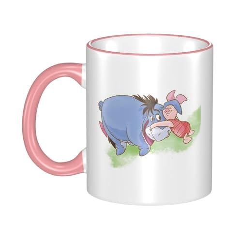 くまのプーさん マグカップ 保温・保冷 電子レンジ対応 コーヒーカップ 陶器 セラミック 耐高温 軽量 個性人気 誕生日プレゼント大容量 Pink