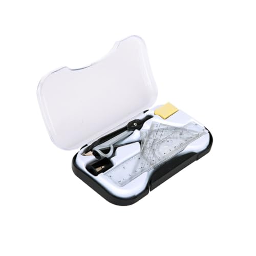 Abaodam 8個 点幾何学製図ツールキット 定規とコンパス付き 学生用透明スケール付き実用文房具収納ケース入り