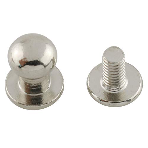 image for E-outstanding 30 Pack 8x10x10mm Silver Round Head Button Stud Slotted 
