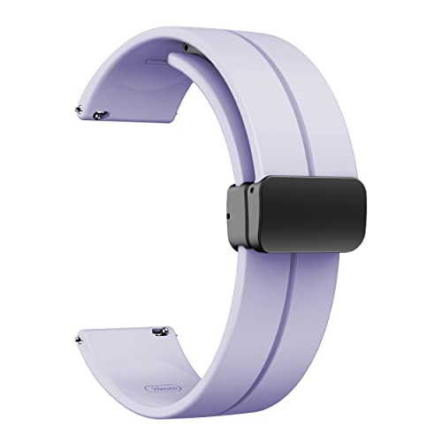 Image of Magnetic Watch Band 16mm 18mm 19mm 20mm 22mm - Quick Release - Skin-Friendly Soft Silicone Sport Watch Band for Men Women, Magnetic Folding Clasp Silicone Strap